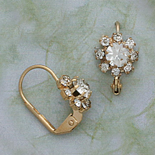 CZ Flower French-back Earrings