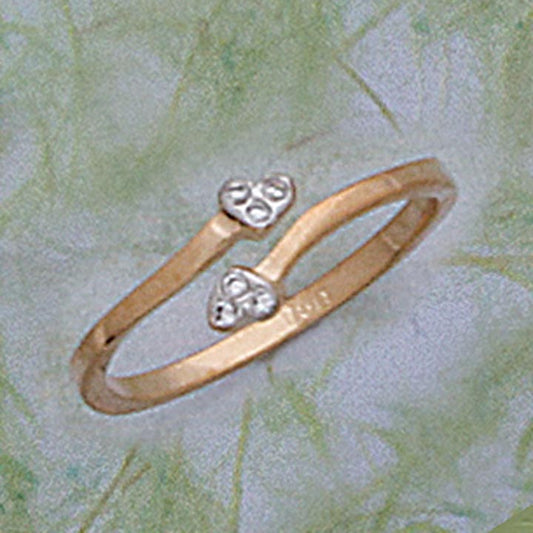 2 Heart Ring with Stones