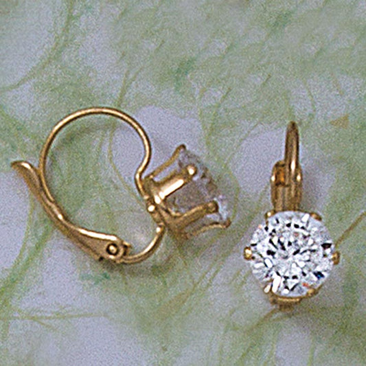 6mm French-Back CZ Earrings