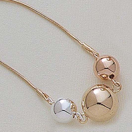 Tri-Color Three Ball 18" Necklace