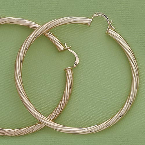 67mm Twist Hoop Earrings