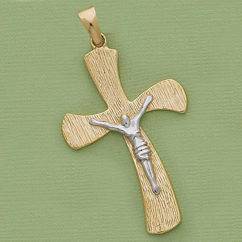 55mm Two-Tone Crucifix Pendant