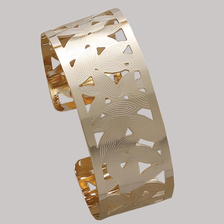 37mm Cut Out Etched Cuff Bangle