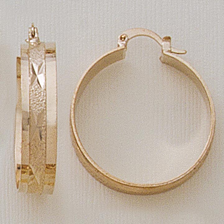 30mm Etched Hoop Earrings