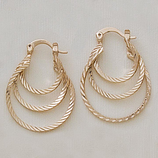 27mm Triple Hoop Earrings