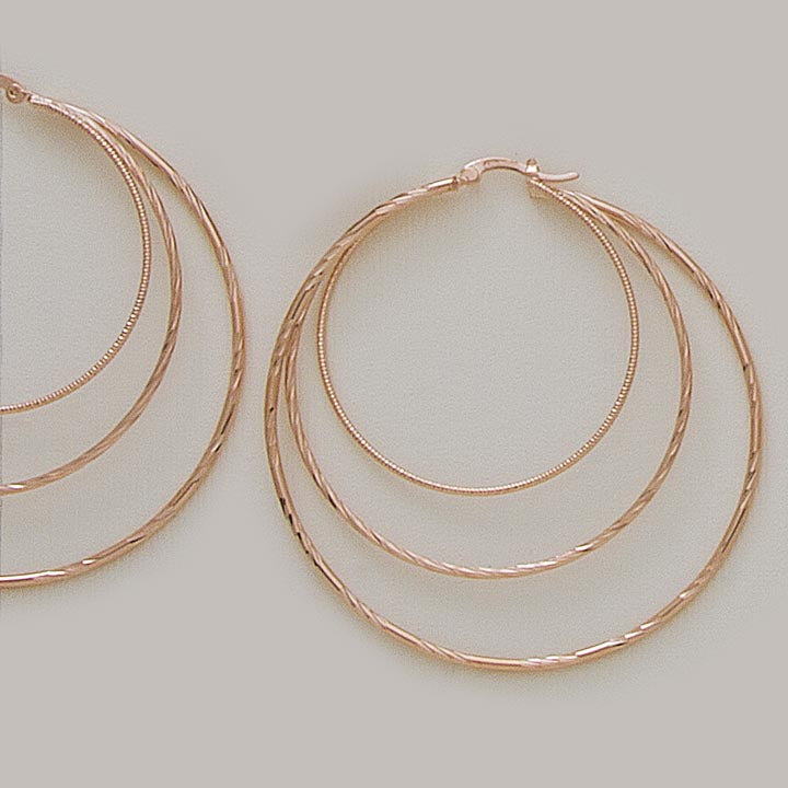 60mm Triple-Hoop Large Earrings