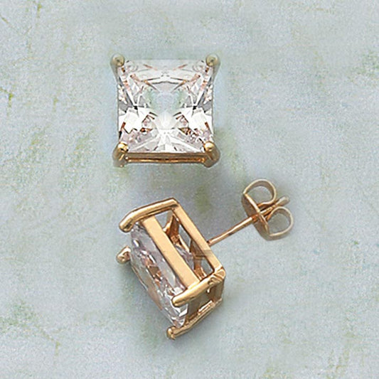 10mm Square CZ Stud Earrings