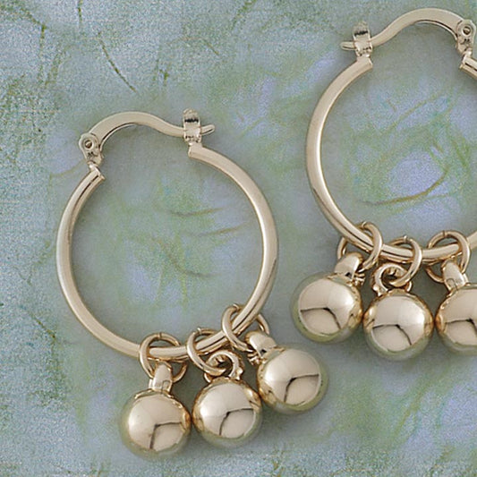 24mm Dangling Balls Hoop Earrings