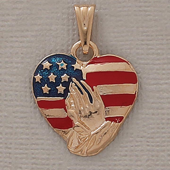 19mm God Bless the USA Enamel Pendant