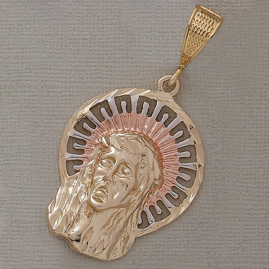 43mm Tri-Color Religious Jesus Pendant