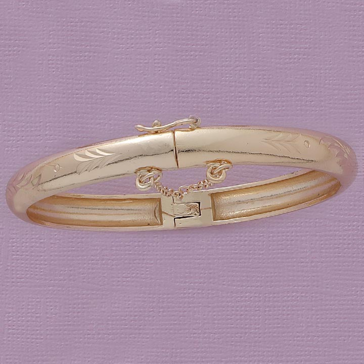 Open & Close Etched Bangle