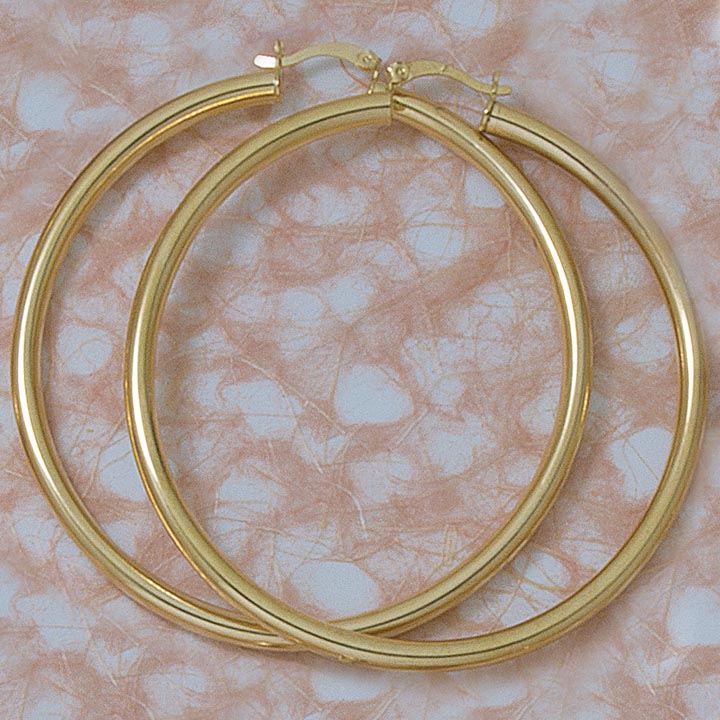 Euro Hoop Tubular 72mm Earrings