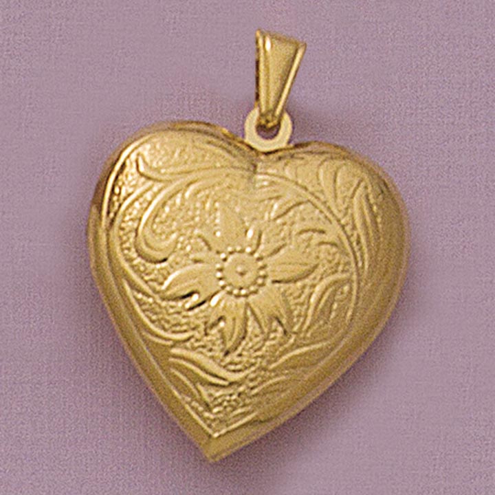 25mm Etched Heart Locket