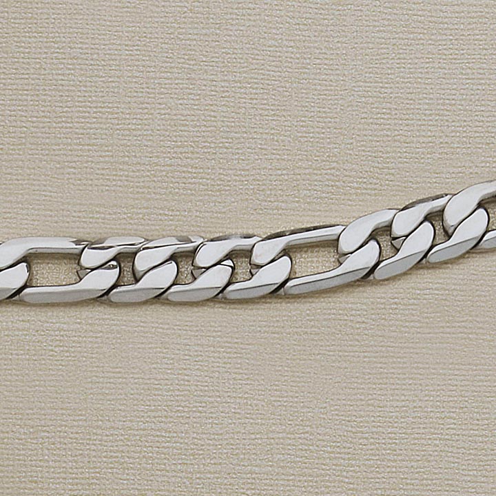 12mm SS Figaro Bracelet or Necklace