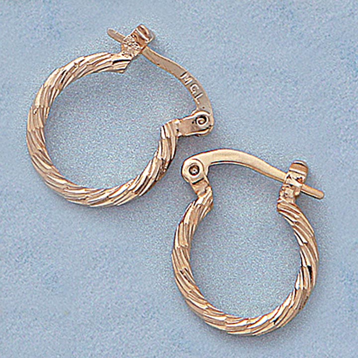 Small 14mm Twist Hoop Earrings